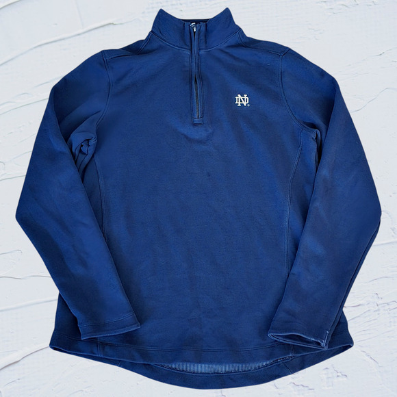 Cutter & Buck Tops - Cutter & Buck Notre Dame Women’s L/S Decatur Pima Half Zip, Size Large